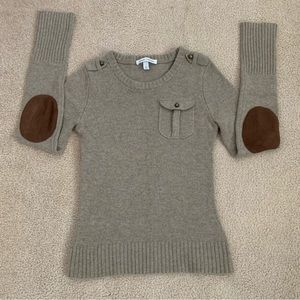 EUC Anthropologie autumn cashmere sweater with leather elbow patches